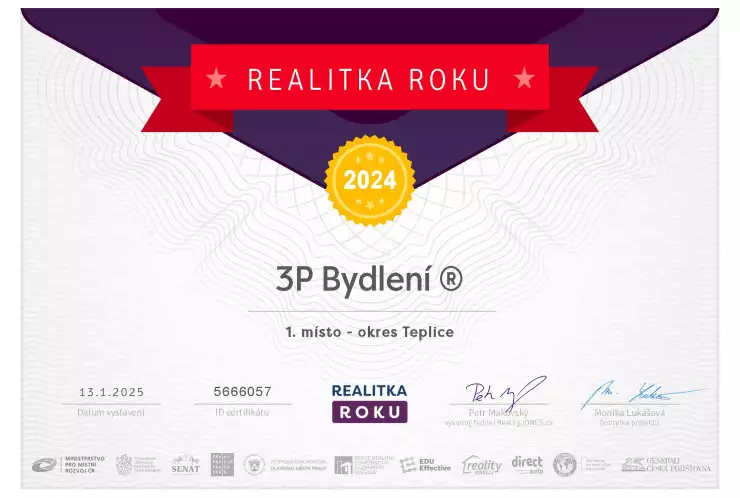 Realitka roku 2024 - 1. místo, vítěz okresu Teplice