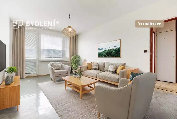 Vizualizace obývacího pokoje