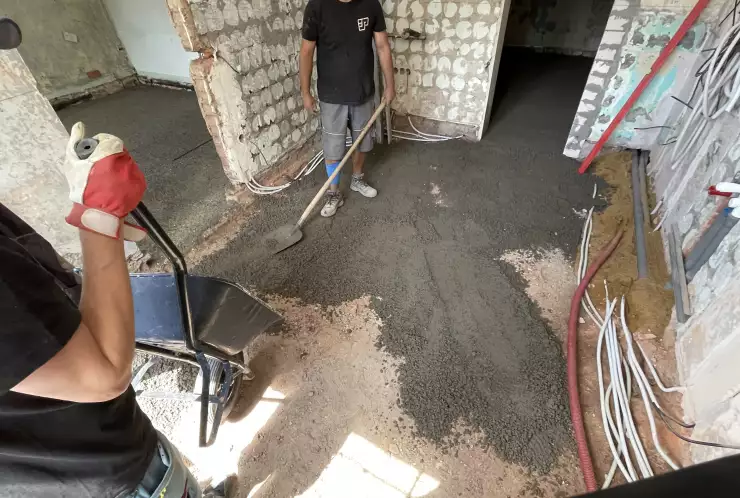 Příprava betonové mazaniny