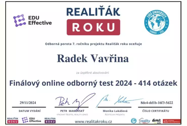 Finálnový online odborný test 2024 - 414 otázek