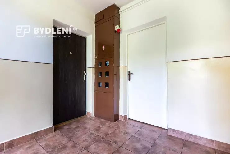 vstupní dveře do bytu a vedle komora
