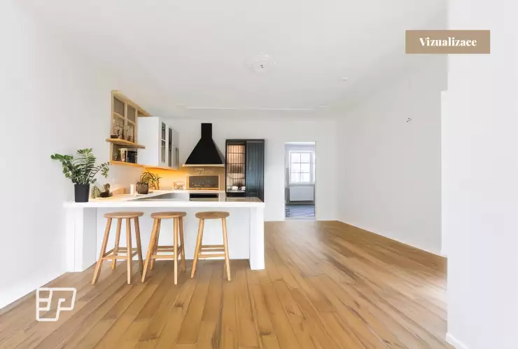 Vizualizace kuchyně s ostrůvkem
