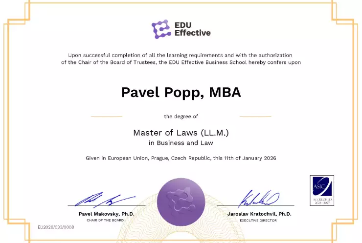 Titul Master of Lass (LL.M.)