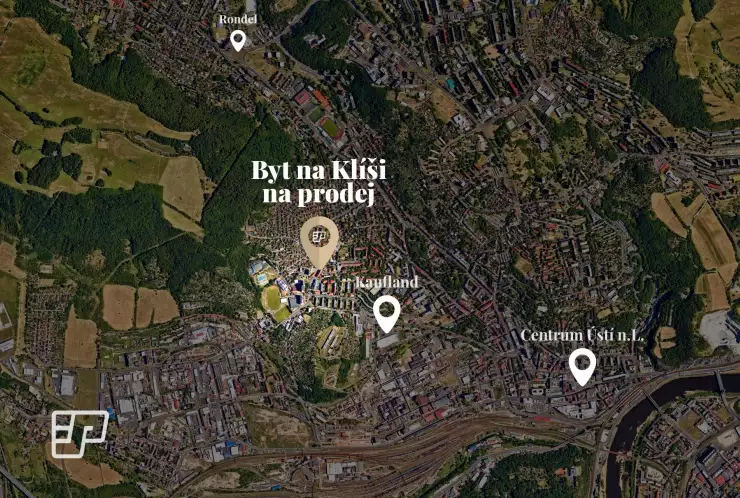 Satelitní snímek Ústí nad Labem