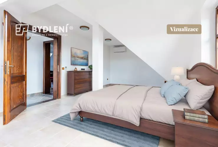 vizualizace - ložnice v podkroví
