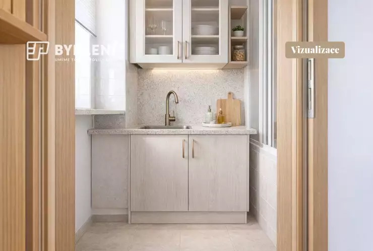 vizualizace kuchyně - koupelny