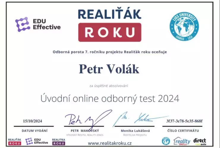 Úvodní online odborný test 2024