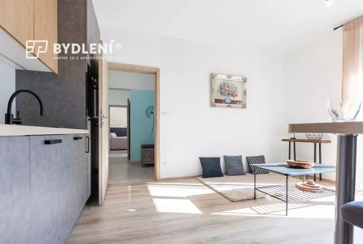 obývací pokoj s kuchyňským koutem