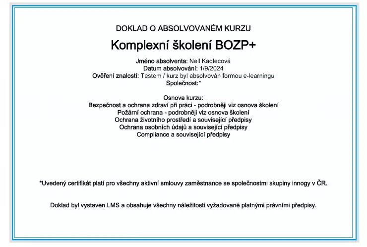 Komplexní školení BOZP+