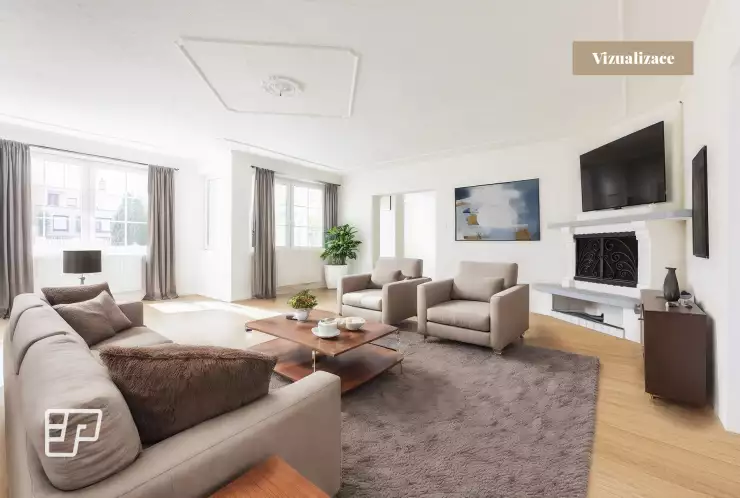 Vizualizace obývacího pokoje